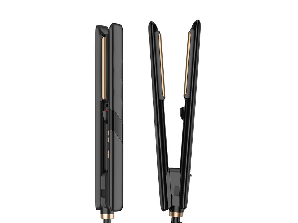 Prancha de Cabelo Portátil Multifuncional com Função de Aquecimento MDUG (preto e Dourado, Padrão Europeu)