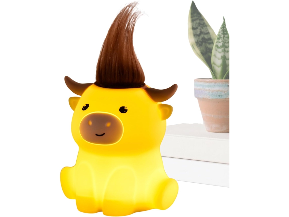Luminária Noturna Infantil – Em Formato De Vaca Com Temporizador 20-minutos E 2 Níveis Brilho, Lâmpada Noturna Led,