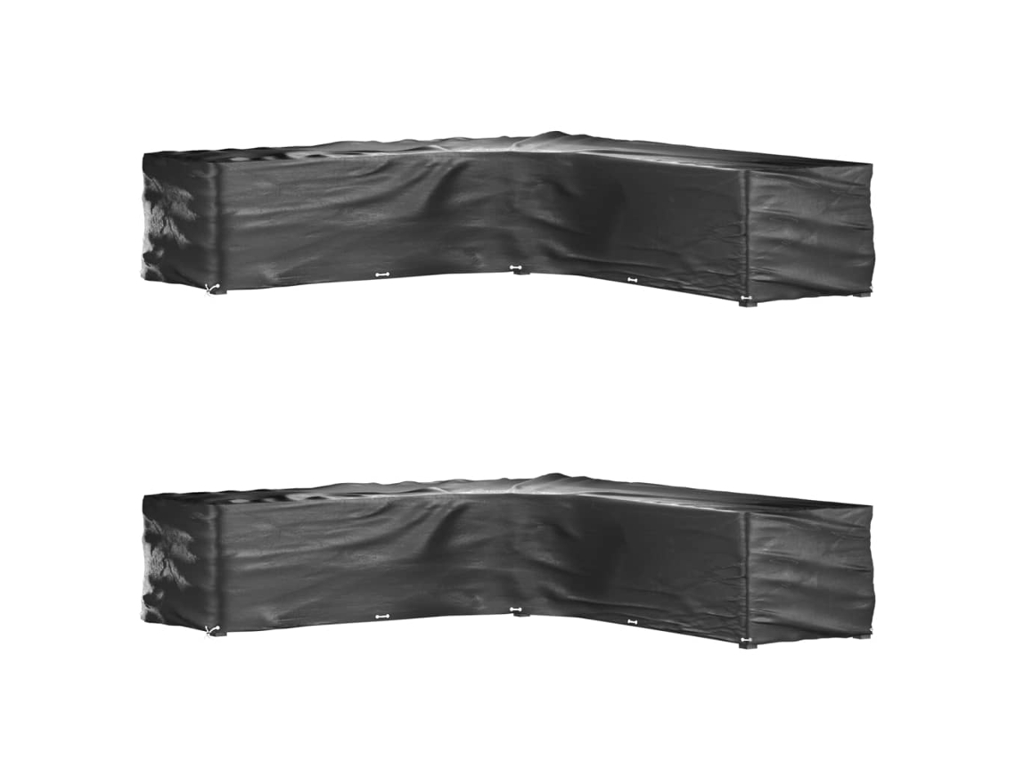 Vidaxl Capas P/ Mobília Jardim Forma De L 2 Pcs 20 Ilhós 300x300x70 Cm