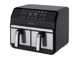Fritadeira Sem Óleo Sencor Air Fryer, Duplo Compartimento, Tecnologia De Circulação De Ar De Alta Velocidade, Controle Táctil, Pronta