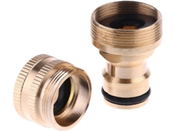 Conector De Mangueira Latão Rápido 2 Em 1 Para Jardim Com Rosca 3/4" E 1/2"