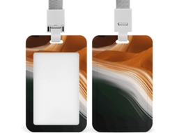Porta Crachá Com Estampa de Cordão e Bandeira, Suporte Crachá, Capa Protetora Vertical Crachá