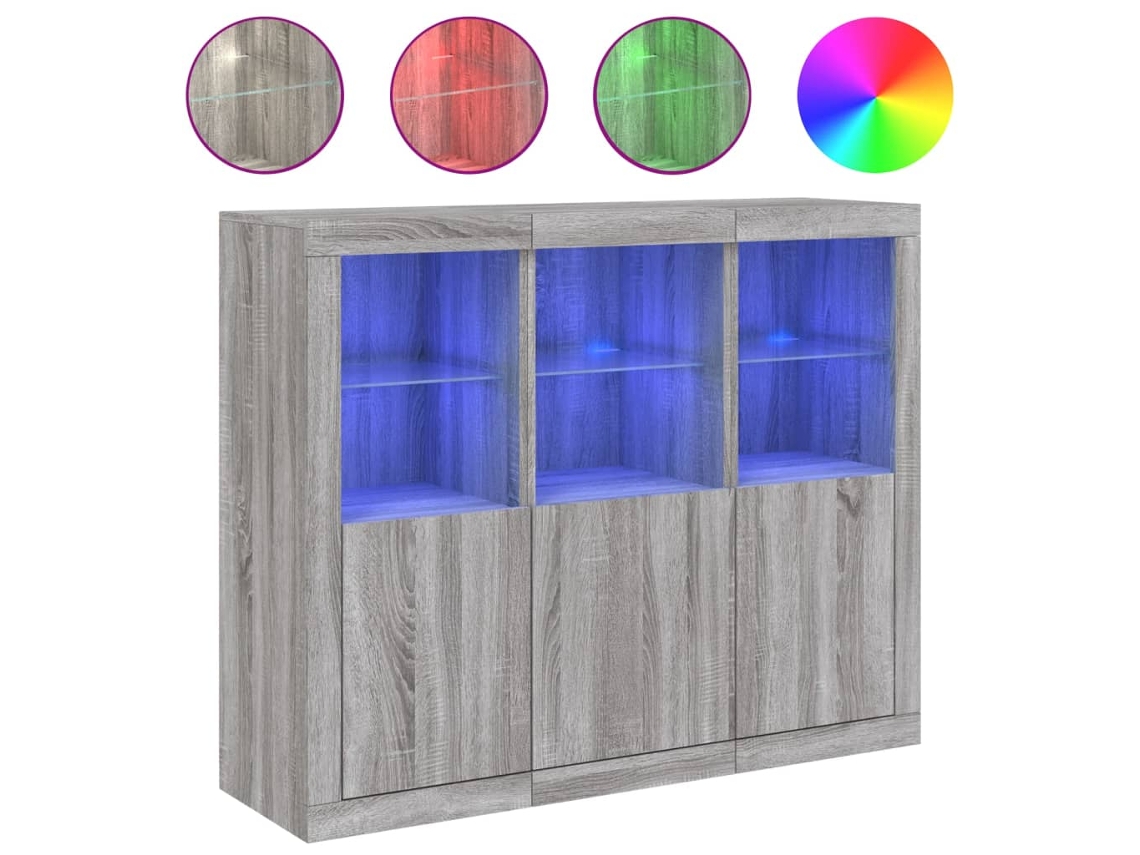 Sideboard, Sideboards Vidaxl Cinzeto Madeira Processada (n/a)