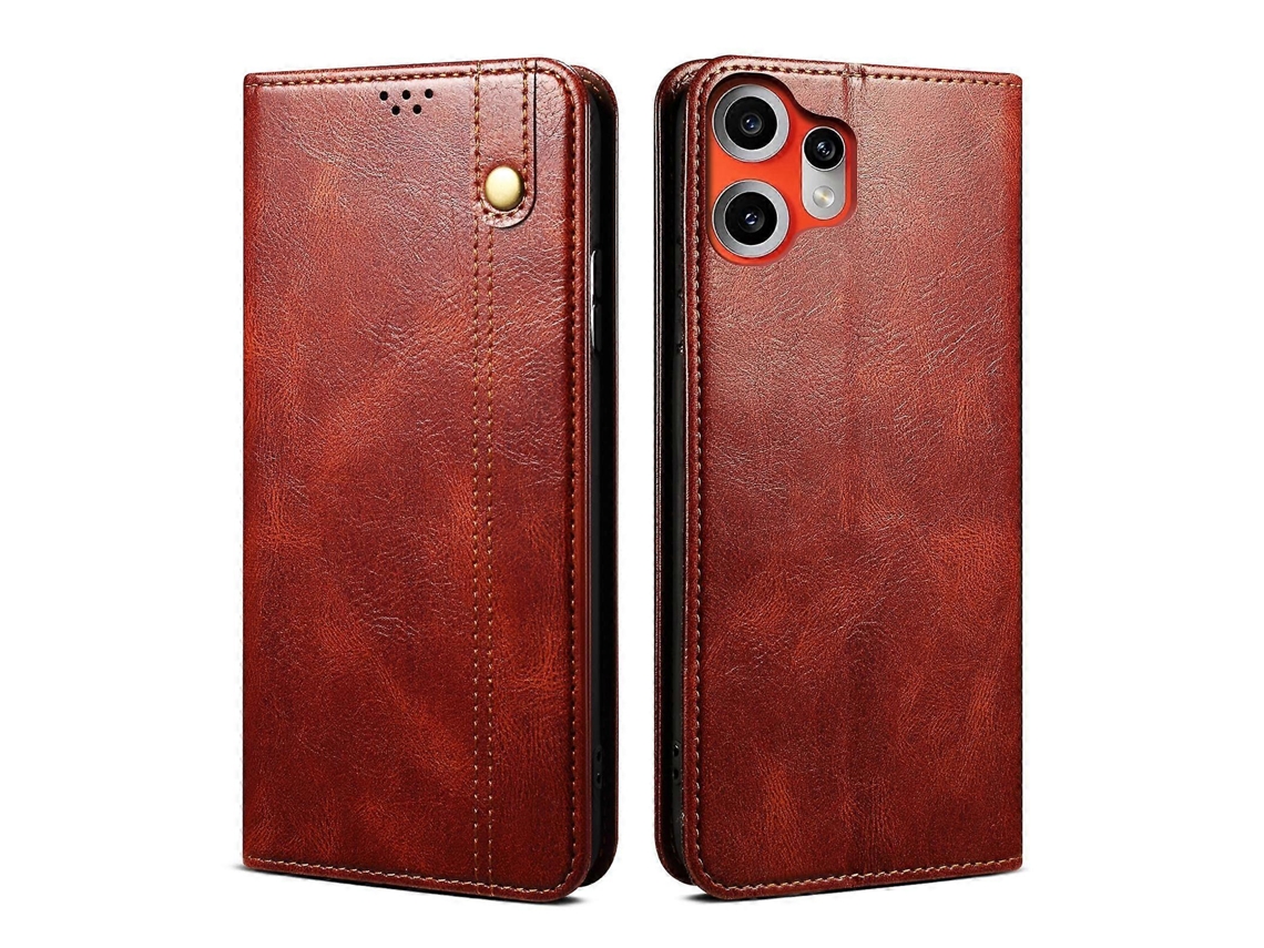Capa Para Celular Cmf Phone 2 Pro Em Couro Texturizado Com Cera De Óleo Crazy Horse, Da Nothing.