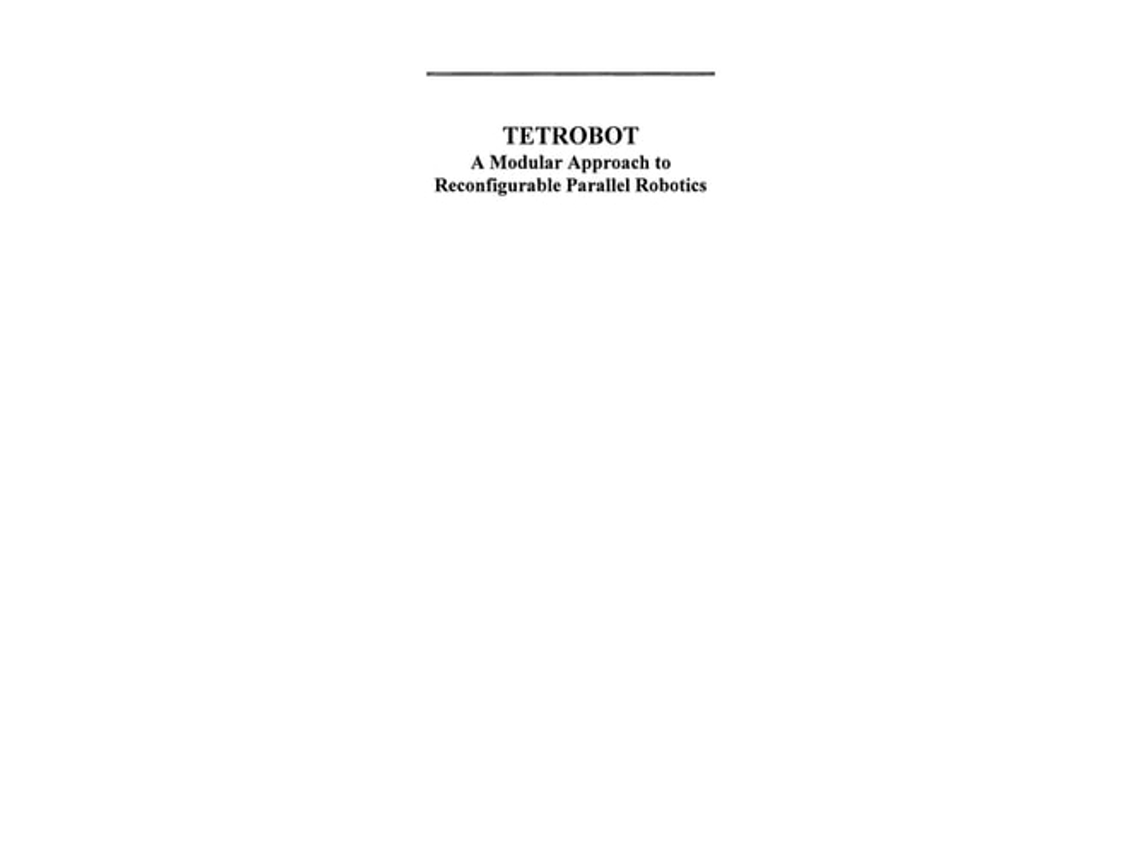 Livro Tetrobot De Gregory J Hamlin E Arthur C Sanderson (inglês)