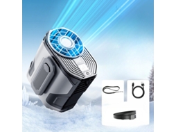 Ventilador Portátil De Cintura , Acompanha Cinto E Cordão, 4000 Mah Cinza Hexinyigjly
