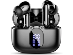 Fones de ouvido sem fio, Bluetooth 5.3, visor, som HiFi, à prova d'água MDUG (preto)