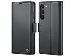 Capa Para Samsung Galaxy S23 Plus 5g Borboleta Fivela Litchi Textura De Telefone De Couro Rfid Antirroubo Preta