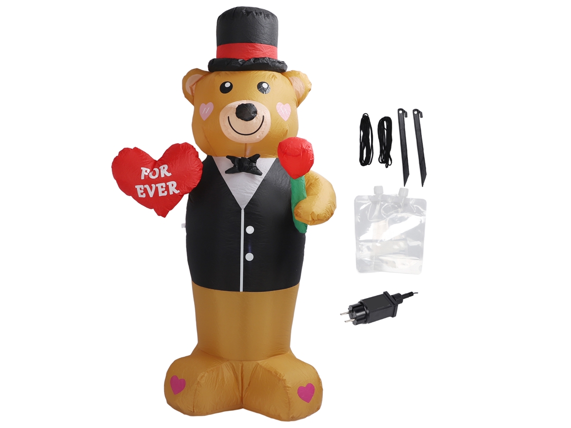 Laxiscreed Urso Inflável De 185cm À Prova D'água Com Led Para Decoração De São Valentim