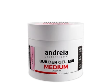 Andreia Gel De Construção De Unhas Média Viscosidade Soft Pink 200g Andreia Professional