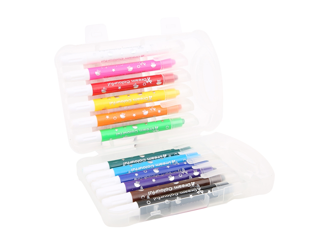 Crayon Giratório Abs Solúvel Em Água Para Crianças, Ferramenta De Pintura A Óleo, Materiais De Arte Para Estudantes (12 Cores)