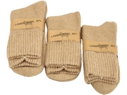 Calcetines de lã grossa com mais cabelo polar, Calcetines quentes, Calcetines de dormir para homens (3 pares de bege)