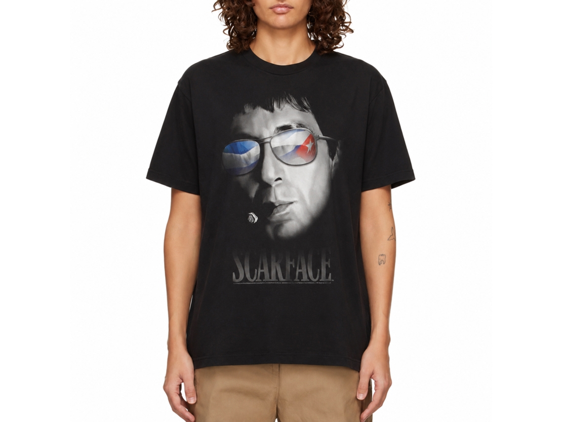 Rockinstone Scarface Movie Cuban Aviators Black Adult T-shirt Size:s