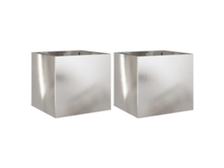 Planter, Planters Vidaxl Prateado Aço (32 X 30 X 29 Cm)