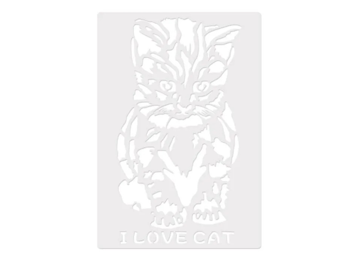 Moldes De Desenho Com Gato Branco Para Cadernos E Álbuns