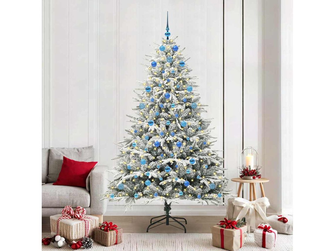 Vidaxl Árvore De Natal Artificial Pré-iluminada Com Conjunto De Bolas