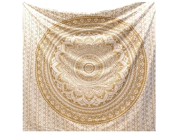 Manta Mandala Dourada Ombre Índia Parede Pendurada Tapete Boêmio Hippie Decoração Oriental