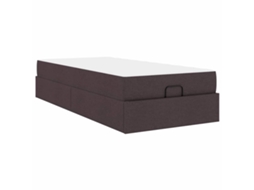 Conjunto 2 Estrutura Da Cama Vidaxl Bronzeado Tecido (90 X 190 Cm)