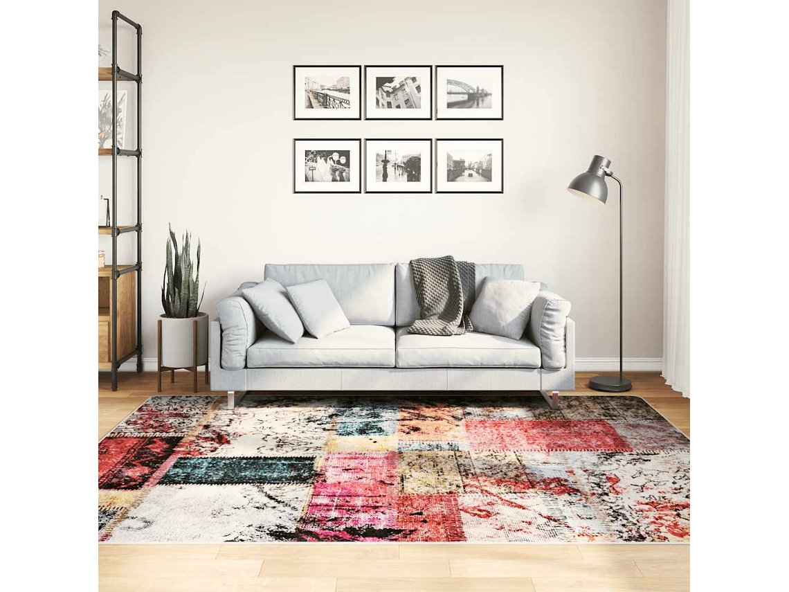 Vidaxl Tapete Lavável 160x230 Cm Patchwork Multicor