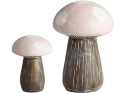 Kit de 2 Estatuetas de Cogumelos em Resina da Inoomp para Decoração de Jardim. Leves e com um Toque Romântico, Essas CHABERLU