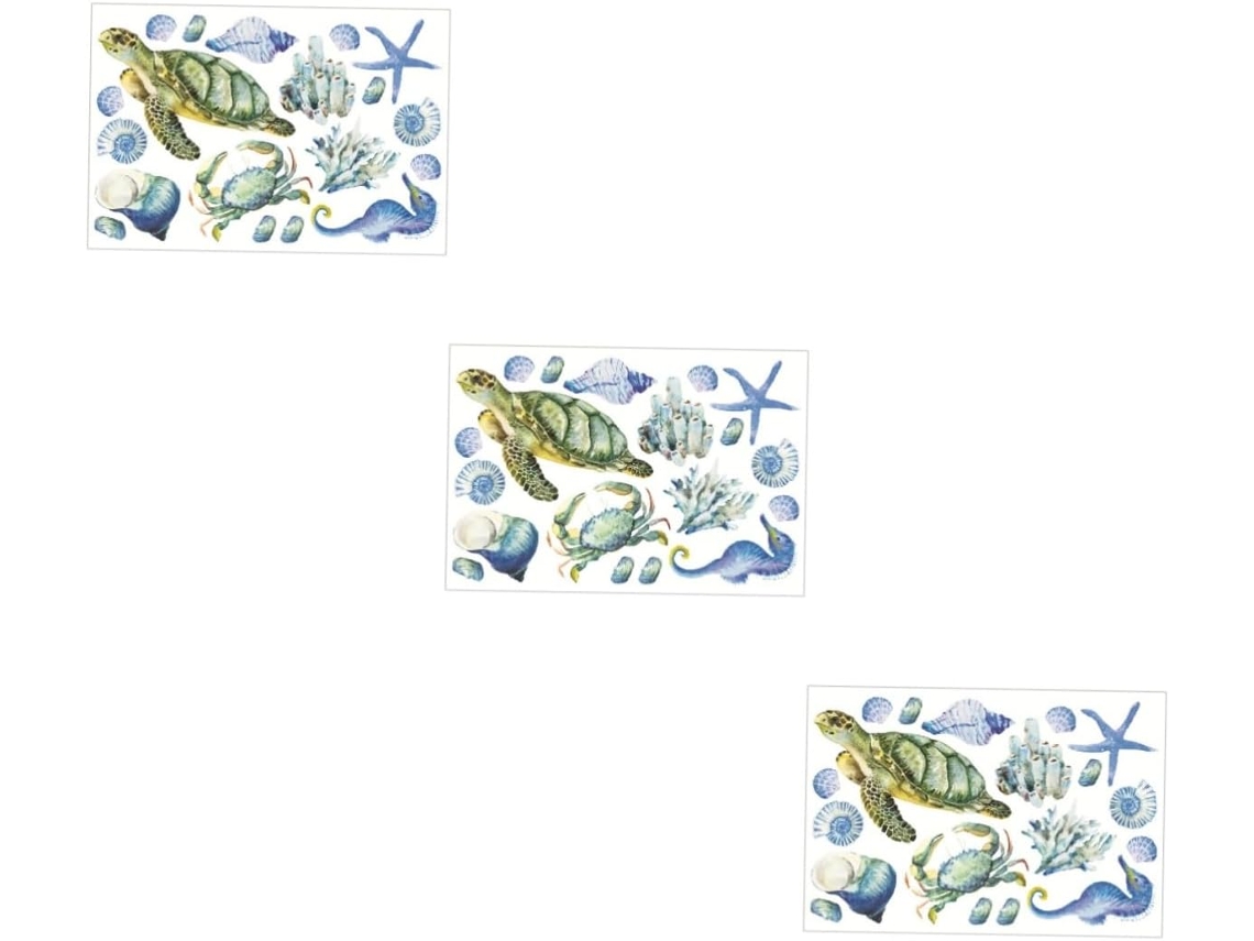 Conjunto De 3 Adesivos De Parede Removíveis Com Tema Do Mundo Oceânico Para Decoração De Quarto.