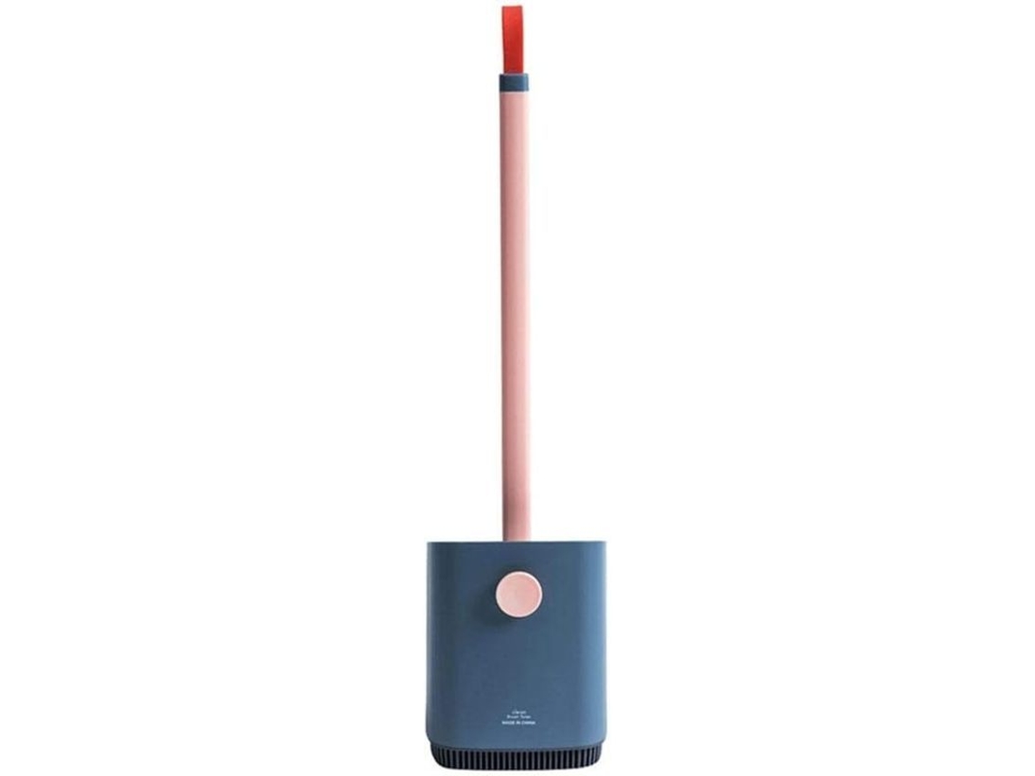 Cepillo De Inodoro De Silicona Montado Na Parede Para Limpeza Profunda Duradouro Azul Pp Abs