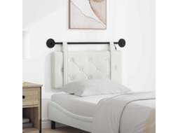 Vidaxl Cabeceira Suspensa Com Luz Led Branco Couro Sintético