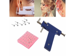 Kit de Ferramentas para Piercing de Ouvido com 72 Brincos Prata Instrumento Prático
