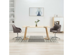 Vidaxl Cadeiras De Jantar Giratórias 2 Pcs Tecido Cinzento-acastanhado