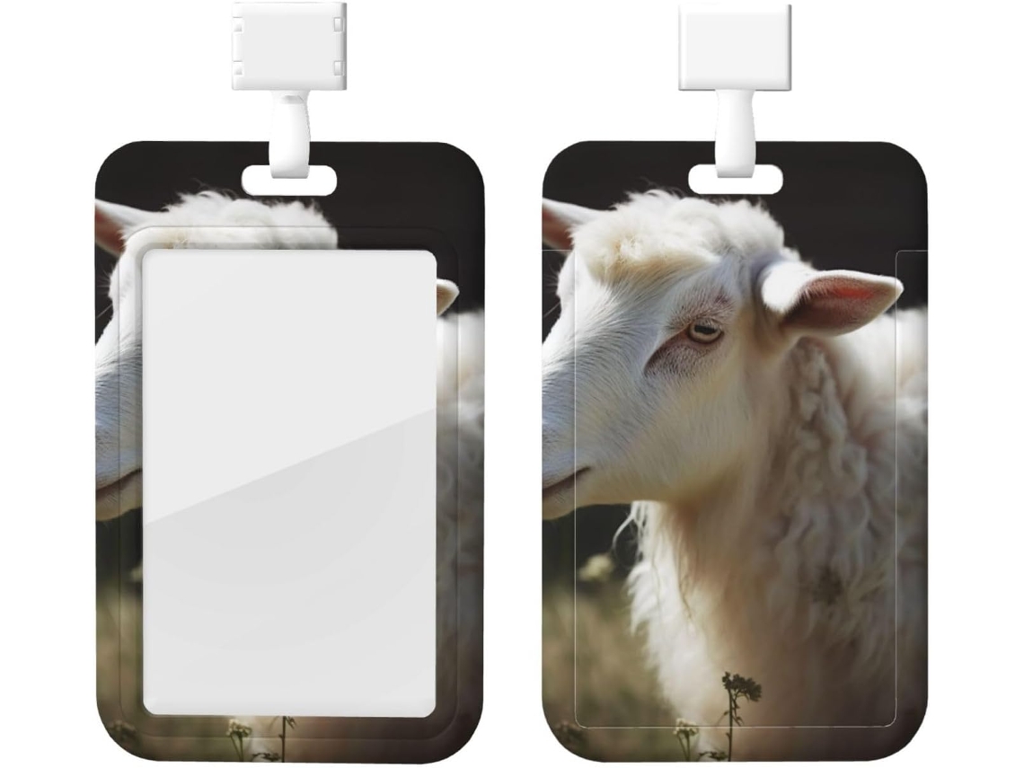 Porta Crachá Com Estampa De Ovelha E Cordão, Estojo De Plástico Impermeável Crachá, Capa Protetora Enfermeiros