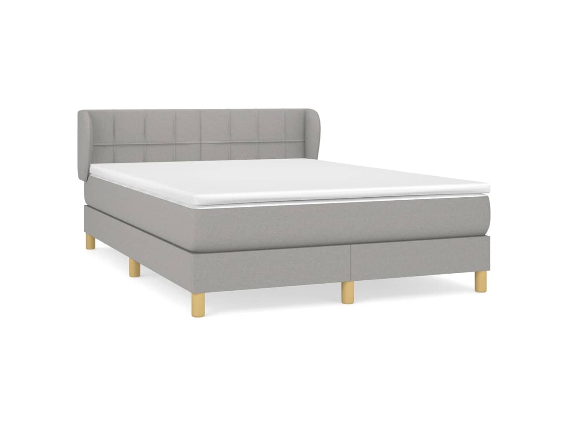 Box Spring Bed, Box Spring Beds Vidaxl Cinzeto Tecido (140 X 200 Cm)