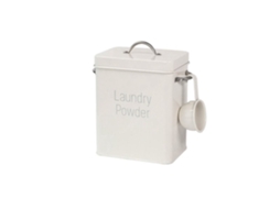 Com Colher Caixa De Sabão Em Pó Caixa Lacrada Dispensador De Sabão Recipiente De Roupa Suja - Branco Sunny Spaces
