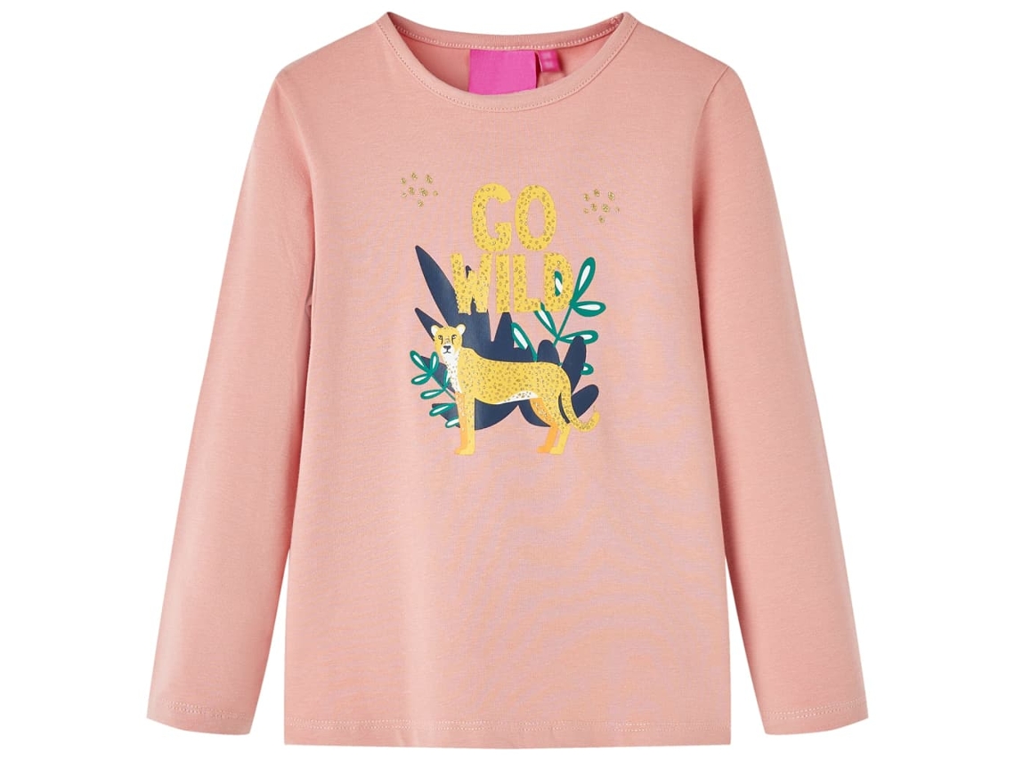 T-shirt De Manga Comprida Para Criança Rosa-claro 140