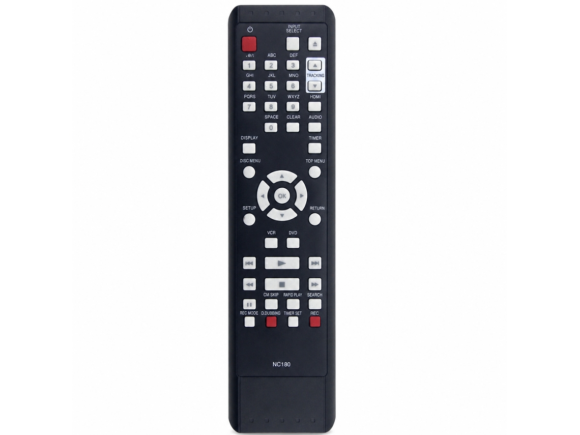 Comando Remoto Compatível Com Leitor E Gravador Dvd/vcr Funai Nc180
