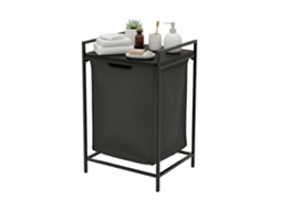Relaxdays Cesto Para Roupa Suja Com Prateleira, Saco Removível, A X L X P: 72 X 50 X 33 Cm, 65 L, Preto