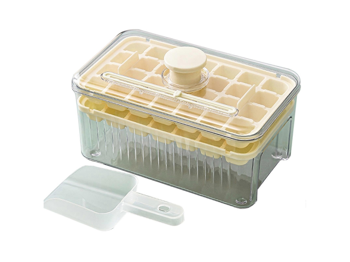 Forma De Gelo De Duas Camadas, Branca Leitosa, Reutilizável E Inodora, Para Uma Experiência Agradável Na Produção De Gelo.