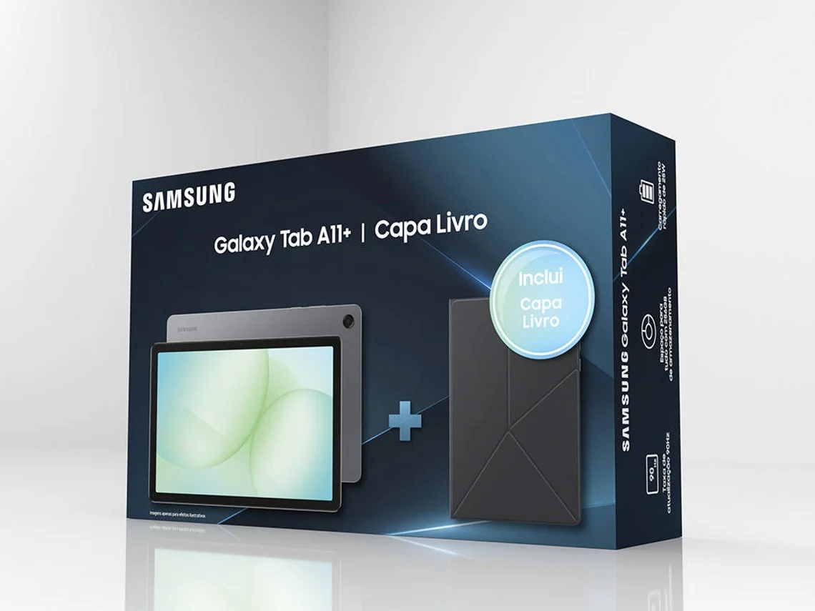 Pack SAMSUNG Galaxy Tab A11+ Book Cover (Outlet Caixa Aberta - 11'' - 256GB - RAM: 8 GB - Cinzento)
