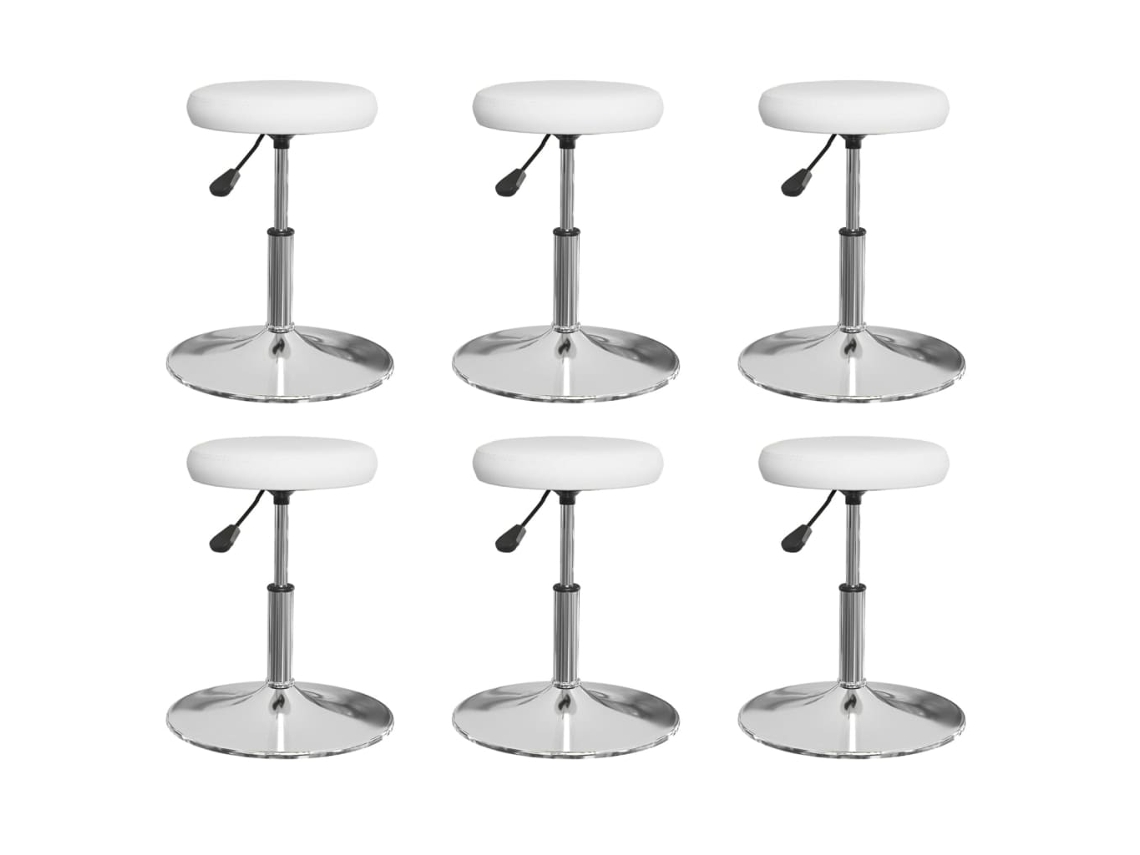 Vidaxl Cadeiras De Jantar 6 Pcs Couro Artificial Branco