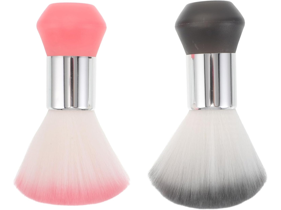 Conjunto De 2 Escovas Para Remoção Pelos Do Pescoço, Limpeza Suave, Ideal Para Salão De Cabeleireiro, Cabo Ergonômico