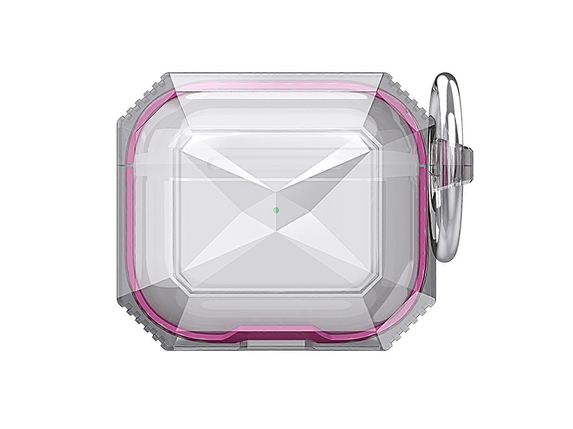 Capa Protetora Transparente Bicolor Em Tpu Resistente A Quedas Para Airpods 4, Com Gancho Integrado.