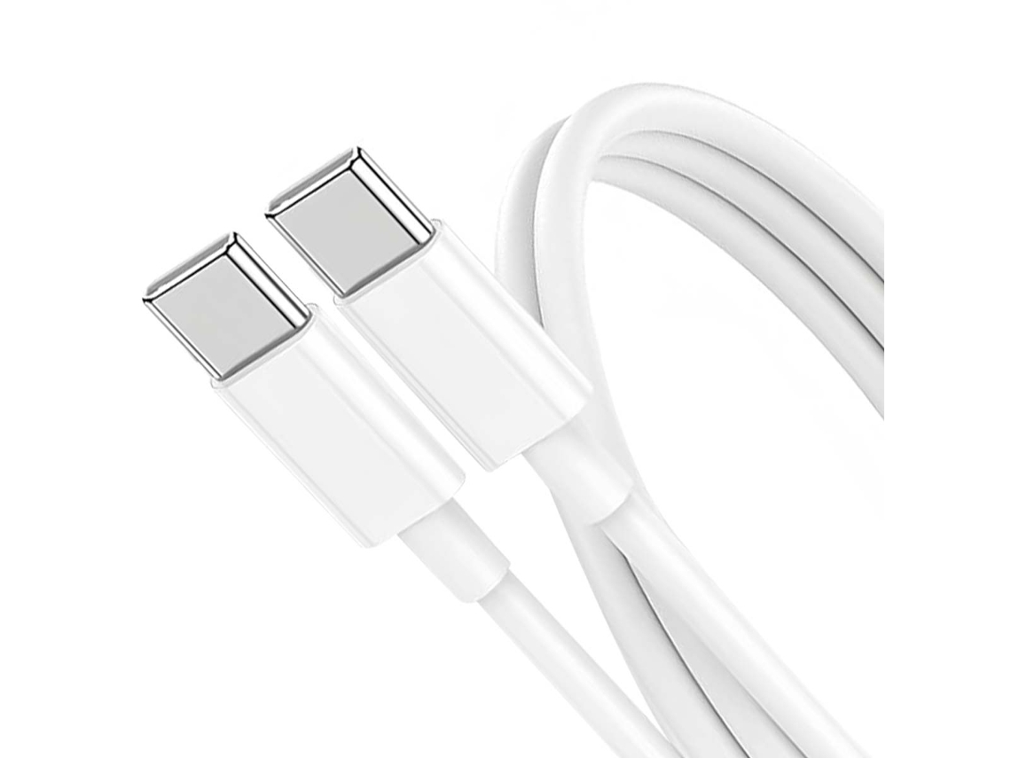 Cabo de carregamento GRAB N GO 3A e sincronização USB-C para USB-C 60W 1m Branco
