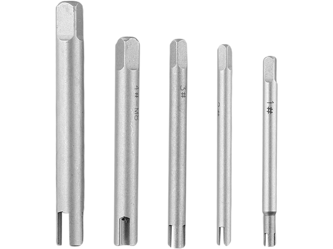 Conjunto De 5 Extratores Machos Quebrados Em Liga Aço M4 M10, Ferramenta Guia Para Machos Danificados Com Chave De