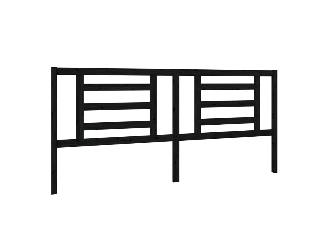 Cabeceira de Cama 206x4x100 Cm Pinho Maciço Preto MAISON EXCLUSIVE