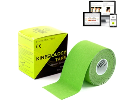 Kalahari 1 X Rolo De Fita Kinesiológica Profissional Com E-Book De Aplicações - Synthetic Kinesiology Tape Para Melhor Adesão E Resistência À Água