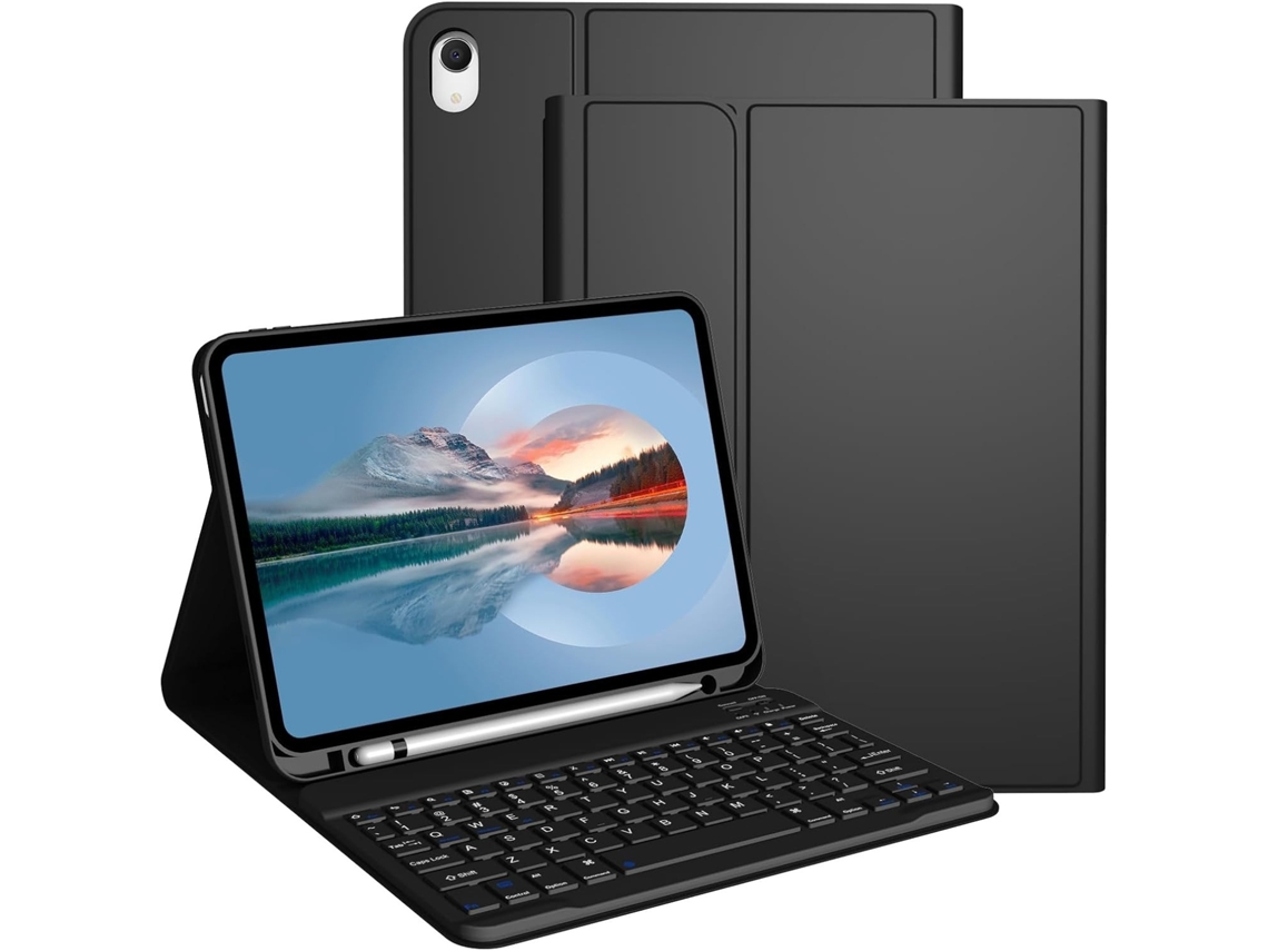 Capa Com Teclado Para Tablet Lurelia, Compatível Com I Pad Pro 11" (2024) Com Simples E Quadrada Preta, Preto, Teclado Bluetooth, Rato 2.4g