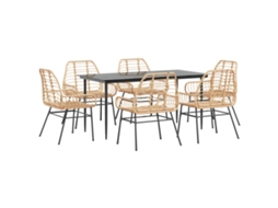 Garden Dining Set, Garden Dining Sets Vidaxl Marrom Rattan / Vime (mesa Com 160 Cm De Comprimento)
