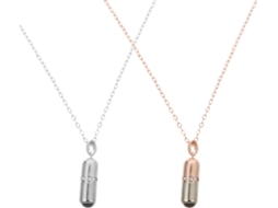 Conjunto De 2 Colares Com Pingente De Cobre Para Mulheres, Nas Cores Ouro Rosa E Branco, Com Design De Pílula.