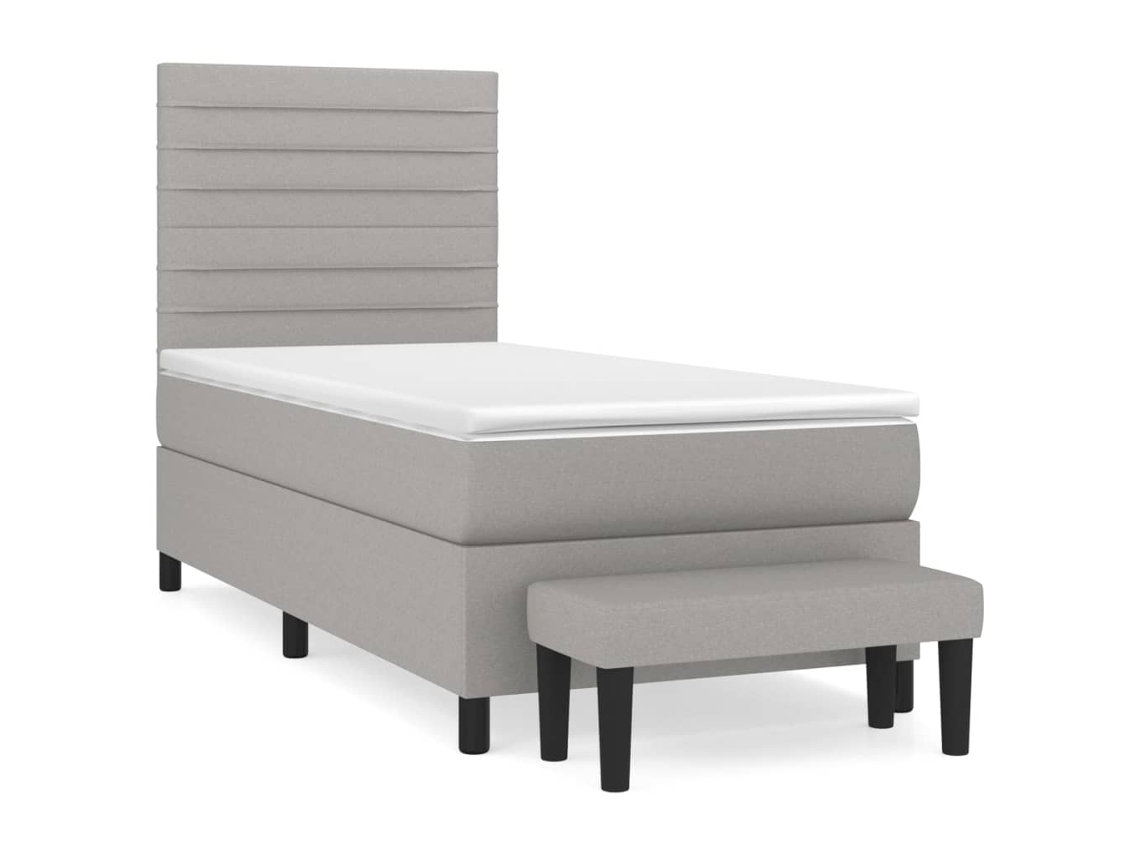 Box Spring Bed, Box Spring Beds Vidaxl Cinzeto Tecido (100 X 200 Cm)