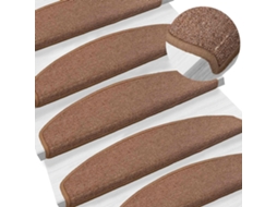 Tapetes Adesivos para Escadas Semicircular 15 Pcs Castanho MAISON EXCLUSIVE