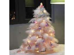 KOFIHETY Mini Árvore De Natal Rosa Sonhadora, Design Compacto, Operada Por Bateria, Artificial, Criadora De Atmosfera Festiva Portátil Para Decoração De Mesa